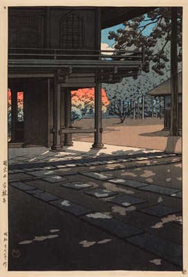 Lot 429 - Hasui (Kawase, 川瀬 巴水, 1883-1957). Heirinji Temple, Nobidome, 1952, colour woodblock