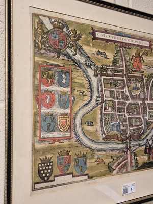 Lot 5 - Chester. Braun (Georg & Hogenberg Frans), Cestria (vulgo) Chester Angliae Civitas, 1581