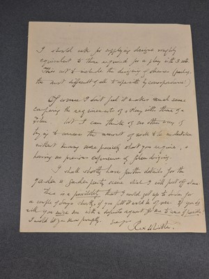 Lot 96 - Whistler (Rex, 1905-1944). Illustrated Autograph Letter Signed, 'Rex Whistler', 1944