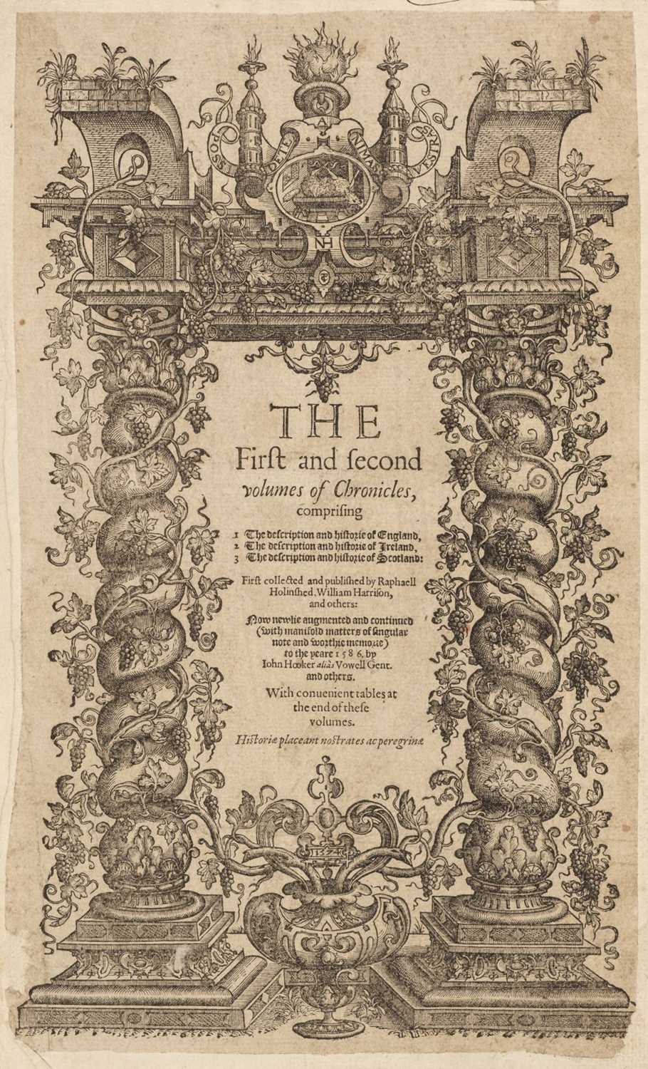 Lot 289 - Holinshed (Raphael). The First and Second volumes of Chronicles, 2nd edition, London: 1587