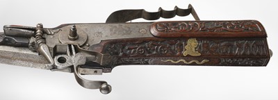 Lot 162 - Wheel-Lock Carbine. A fine Austrian wheel-lock carbine attributed to the 'Master of the Animal Head Scrolls'