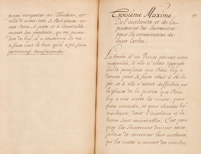 Lot 110 - French politics manuscript. La Politique aisée, contenant cinq chapitres, probably France...