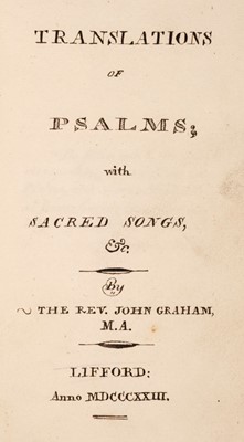 Lot 203 - Manuscript Volume. Translations of Psalms; with Sacred Songs..., 1823