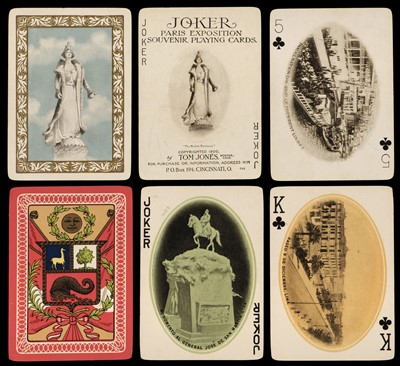 Lot 353 - Pictorial Souvenir playing cards. Paris Exposition pack, 1900, & 68 others