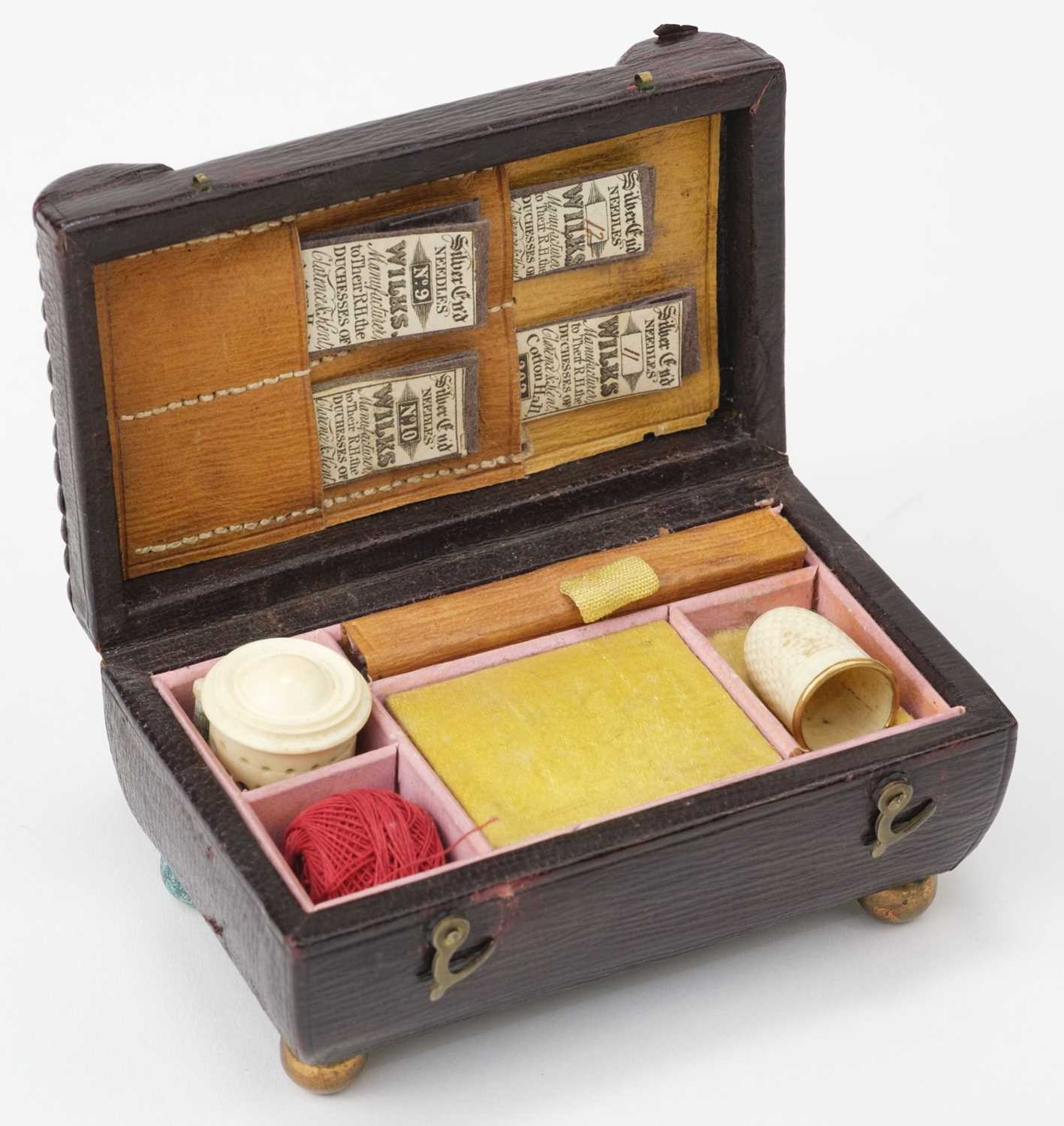 Lot 581 - Sewing. A Regency miniature sewing box, circa 1820s