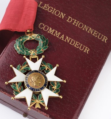 Lot 123 - France, Third Republic. Legion d'Honneur, a superb Commander's neck badge, gold and enamel