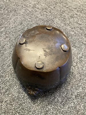 Lot 661 - Japanese Bronzes. A Japanese bronze censer, Meiji period (1868-1912) plus a similar vase