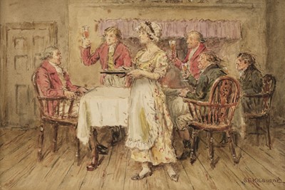 Lot 182 - Kilburne (George Goodwin, 1839-1924). The Toast, watercolour