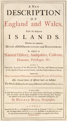 Lot 43 - Moll (Herman). A New Description of England and Wales with the adjacent Islands..., 1724