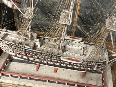 Lot 1 - Prisoner of War. A Napoleonic bone model three-masted ship of the line, circa 1800