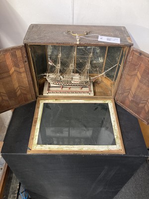 Lot 1 - Prisoner of War. A Napoleonic bone model three-masted ship of the line, circa 1800