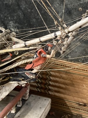 Lot 1 - Prisoner of War. A Napoleonic bone model three-masted ship of the line, circa 1800