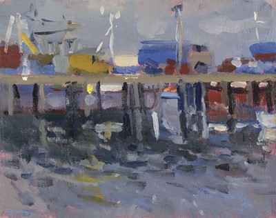 Lot 319 - Hilton (Bo, 1961 - ). The Jetty, oil on canvas