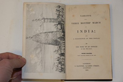 Lot 1 - Ashmore (Harriette). Narrative of a Three Months' March in India, 1st ed, 1841