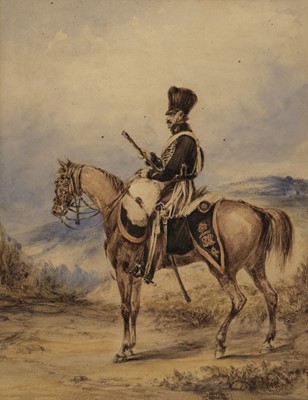 Lot 137 - Attributed to Henry Martens (1790-1868). Officer of the Blues/15th Hussars, 2 watercolours