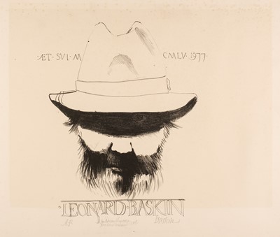 Lot 340 - Baskin (Leonard, 1922-2000). Self Portrait, 1977, lithograph