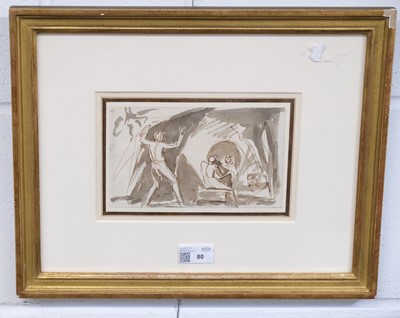 Lot 80 - Romney (George, 1734-1802). Miranda and Ferdinand playing chess in Prospero's cell