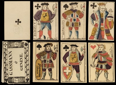 Lot 355 - Swiss playing cards. Dauphiné Geneva pattern, Geneva: Gassmann [Johann Georg], circa 1800, & 1 other