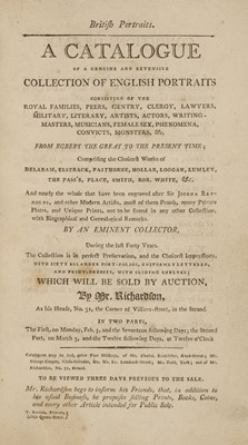 Lot 397 - Auction catalogue. Catalogue of Sir William Musgrave's Collection of English Portraits, 1800