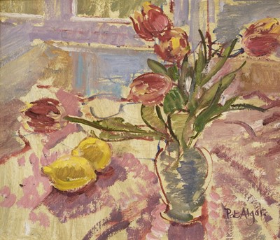 Lot 308 - Algar (Patricia, 1939-2013). Tulips and Lemons, oil on canvas