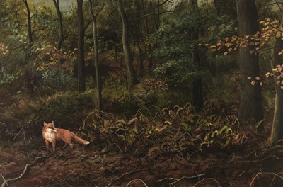 Lot 317 - Paul (Jeremy, 1954 -). Fox in the Woods, gouache and watercolour