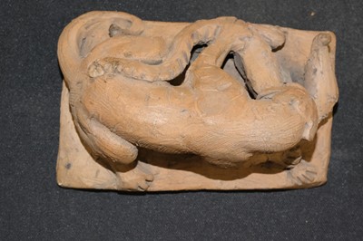 Lot 97 - Barye (Antoine-Louis, 1795-1875). Gavial attaqué par un tigre, circa 1840