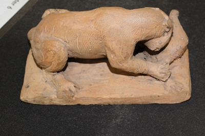 Lot 97 - Barye (Antoine-Louis, 1795-1875). Gavial attaqué par un tigre, circa 1840