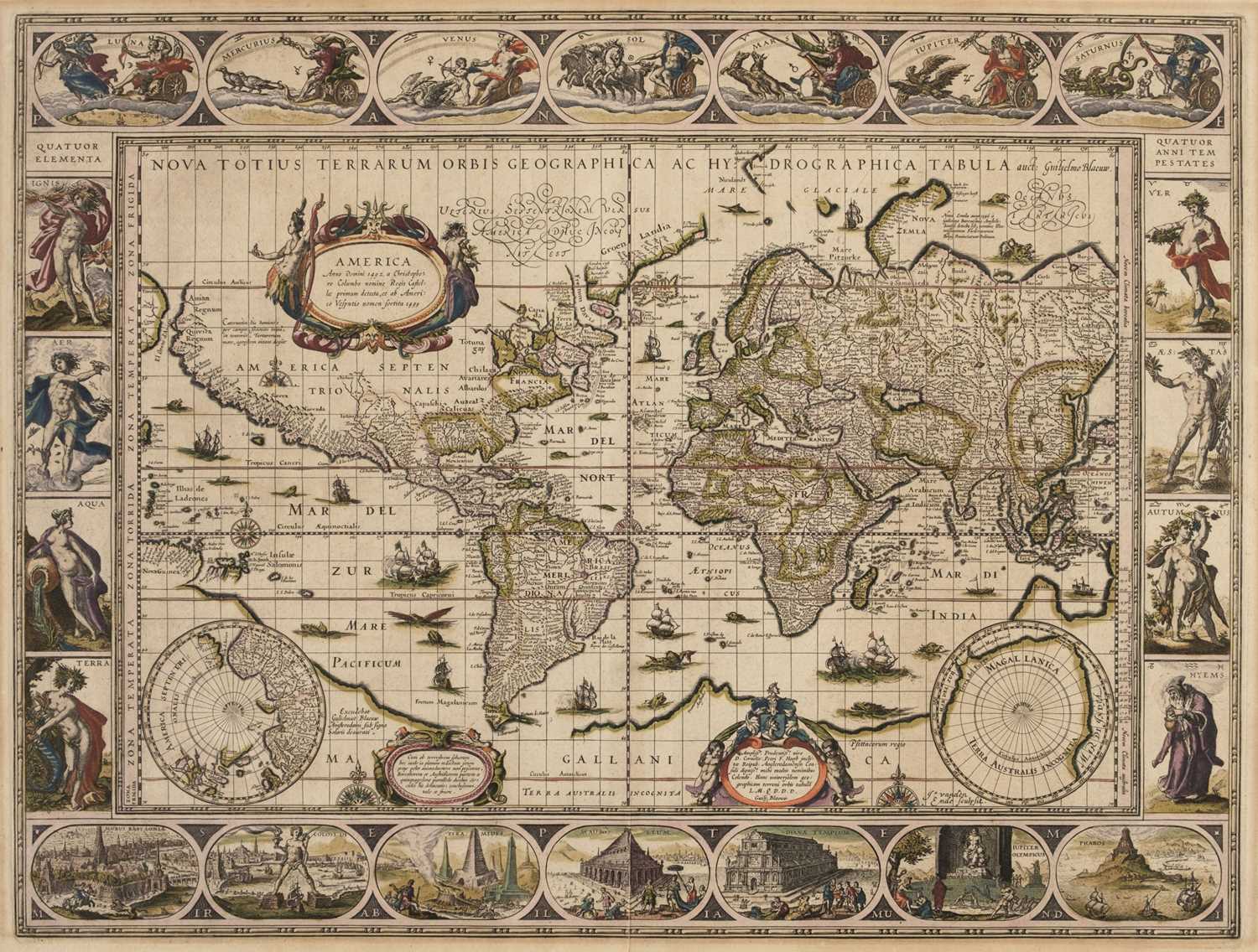 Lot 235 - World. Blaeu (W. J.), Nova Totius Terrarum Orbis Geographica..., 1635 - 58