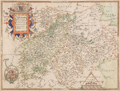 Lot 207 - Northamptonshire. Saxton (Christopher), Northamton, Bedfordiae, Cantabrigiae..., circa 1579