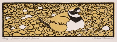 Lot 468 - Gillmor (Robert, 1936-2022). Brooding Ringed Plover, linocut