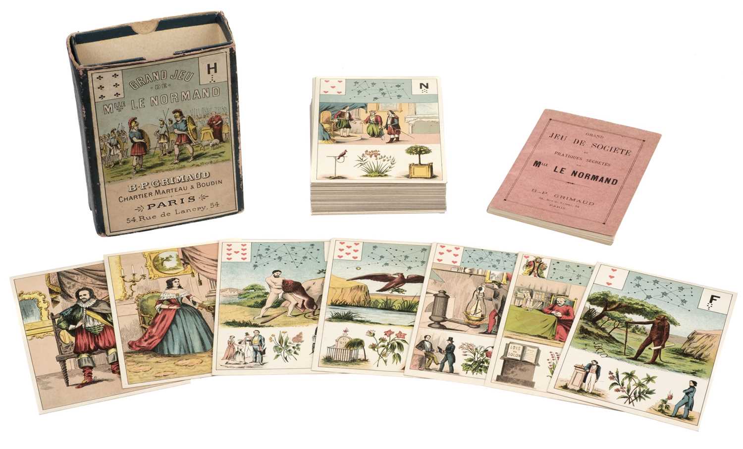 Lot 459 - French Fortune-Telling Cards. Grand Jeu de Société et Pratiques Secrètes de Mlle. Le Normand, 1900