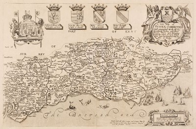 Lot 228 - Sussex. Overton (John), A New Map of Sussex Corrected..., circa 1685