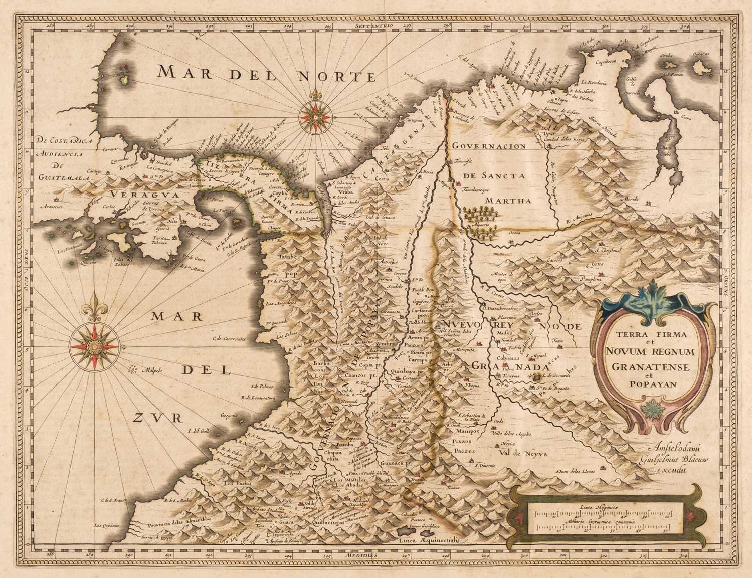 Lot 214 - Panama & Columbia. Blaeu (W. J.), Terra Firma..., Amsterdam, circa 1648