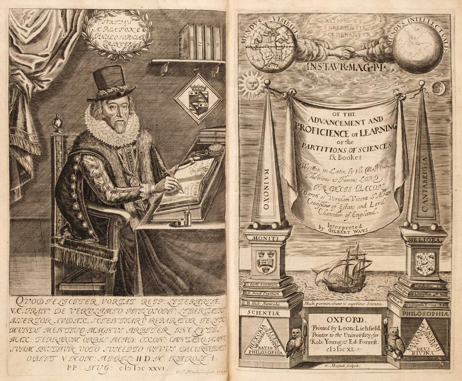 Proficience Lot 375 - Bacon (Francis). Of the Advancement and