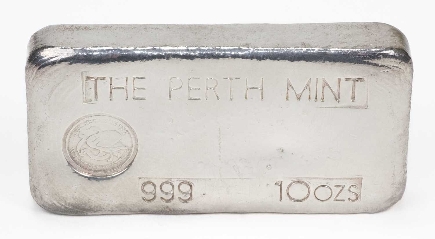 Lot 750 - Australian Silver Ingot. A 10oz Perth Mint