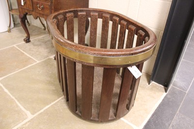Lot 545 - Log Basket. A Victorian Oak Log Basket