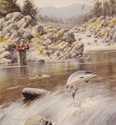 Lot 199 - McPhail (Rodger, 1953-). Highland Salmon, watercolour and gouache on paper