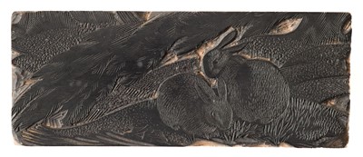Lot 251 - Agnes Miller Parker (1895–1980). Siamese Kittens in a Landscape, original engraved printing block