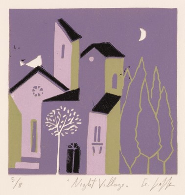 Lot 509 - Lazzerini (Giuliana, 1950-). Night Village, linocut..., and others