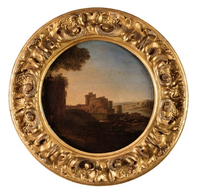Lot 39 - Italian School. Scenic landscape with Buildings, early 18th century