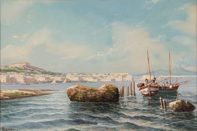 Lot 179 - Gianni (Girolamo, 1837-1895). Naples from the Sea, watercolour