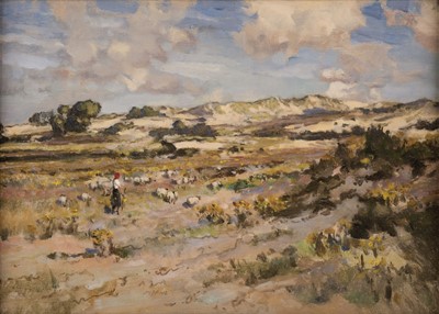 Lot 207 - Priestman (Bertram, 1868-1951). Near Le Touquet, Boulogne Road, 1907