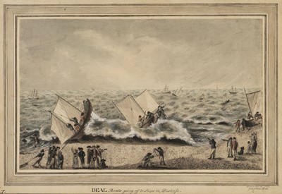 Lot 84 - Keate (Georgiana, 1771-1850). Deal, Boats going off to ships in Distress, 8th October 1786