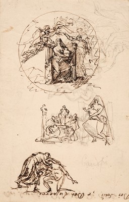 Lot 66 - Italian School. Studies of Figures, circa 1770-80, pen and brown ink