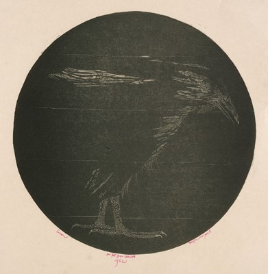 Lot 334 - Baskin (Leonard 1922-2000). Crow, 1962, wood engraving ..., and others