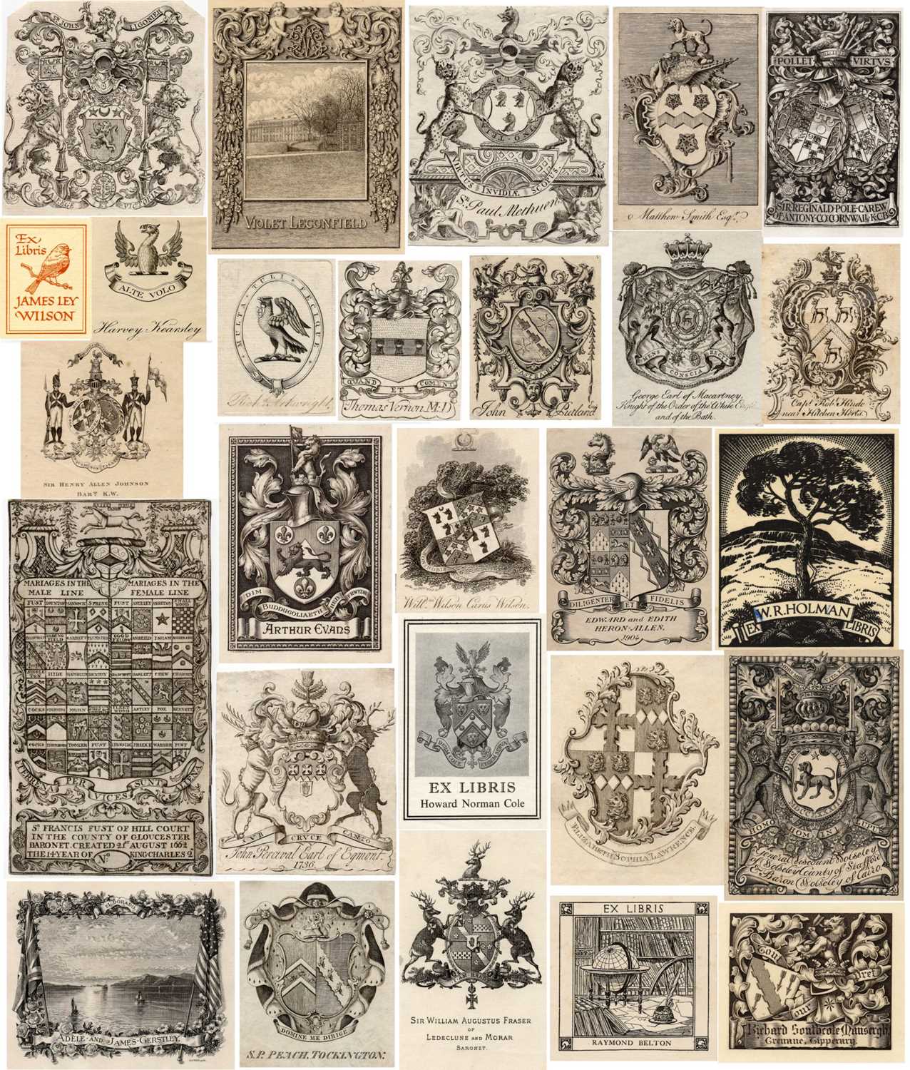 Lot 407 - Bookplates. An album of 550 bookplates, mostly 18th-century armorials