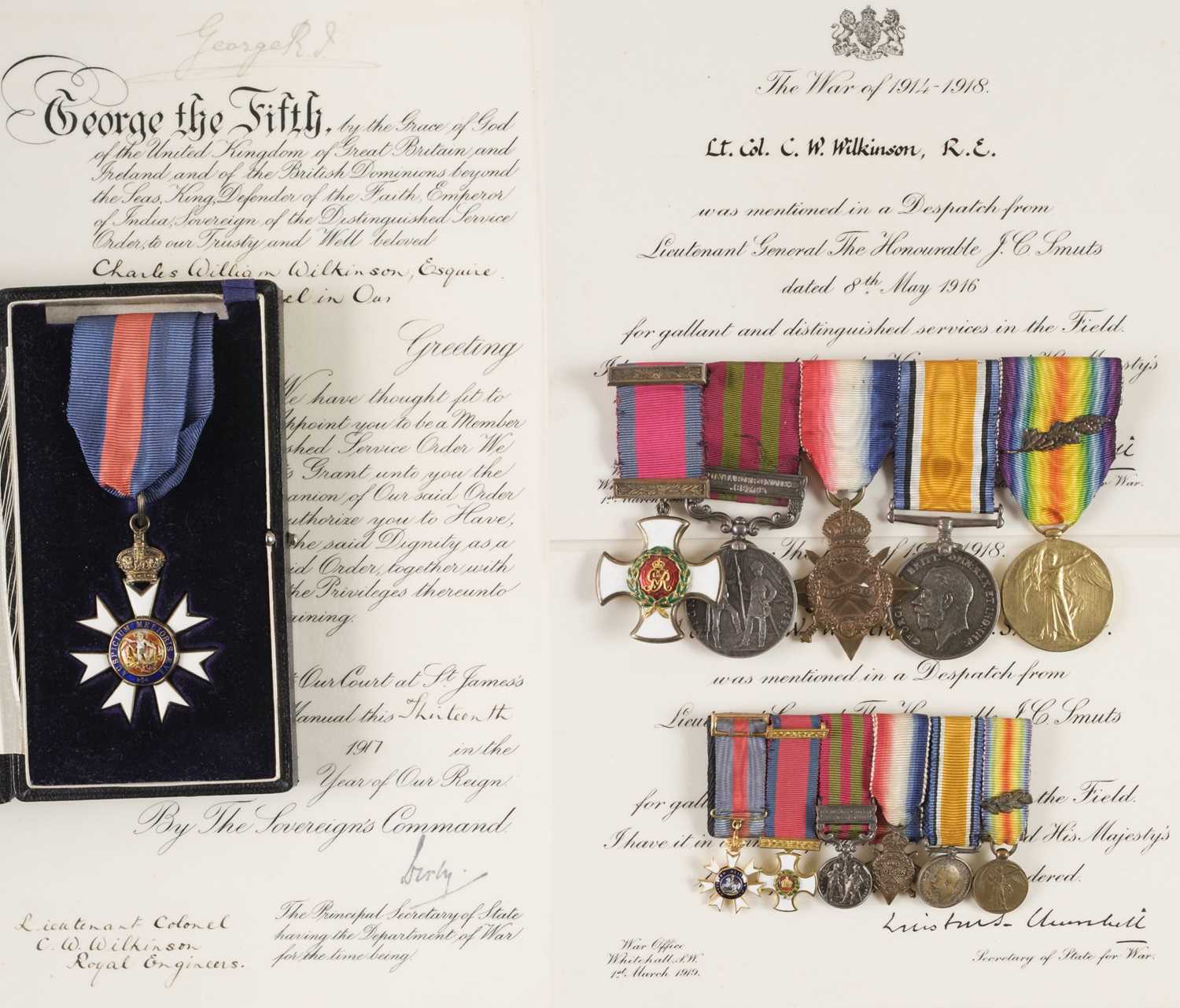 Lot 143 - WWI D.S.O. group to Lieutenant-Colonel C.W. Wilkinson, Royal Engineers