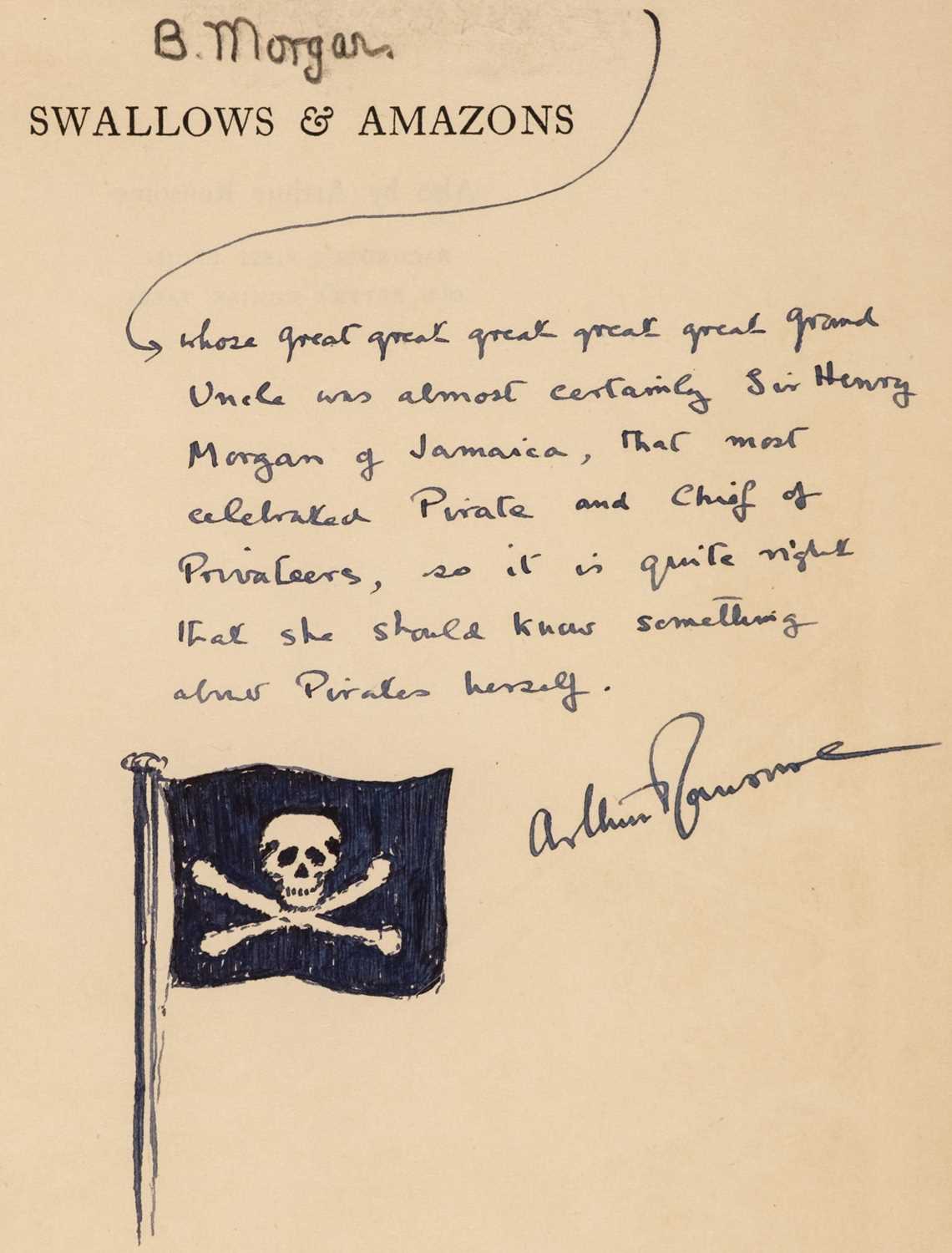 Lot 681 - Ransome (Arthur). Swallows & Amazons, 1st