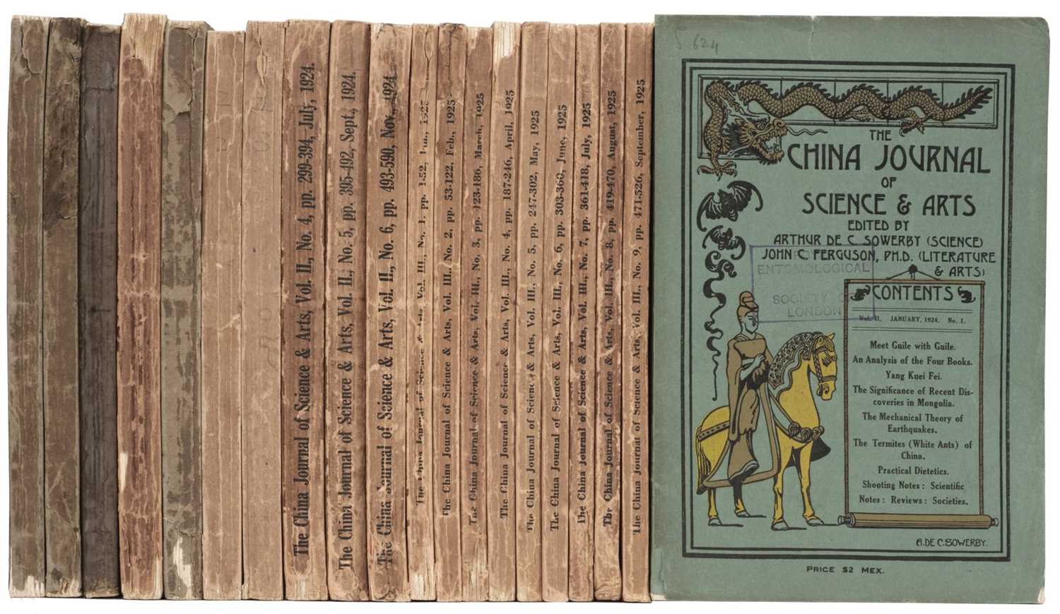 Lot 3 - China. The China Journal of Science & Arts, 20 issues, January 1923-September 1925