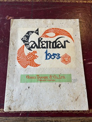 Lot 35 - Japanese Calendar Woodblocks. Calendar for 1953, Osaka Japan: Gohei Tanabe & Co, Ltd, 1953